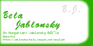 bela jablonsky business card